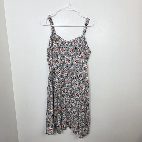 Torrid Black White Geometric Whimsygoth Flowy Challis Mini Sundress Size 2X - Picture 2 of 10